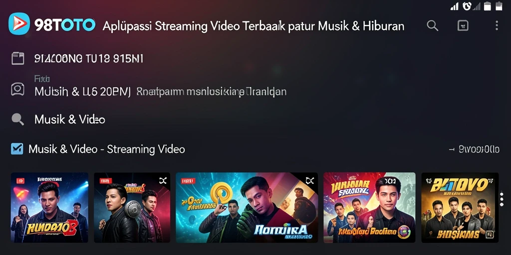 Tampilan antarmuka aplikasi 98TOTO dengan fitur Streaming Video yang menarik.