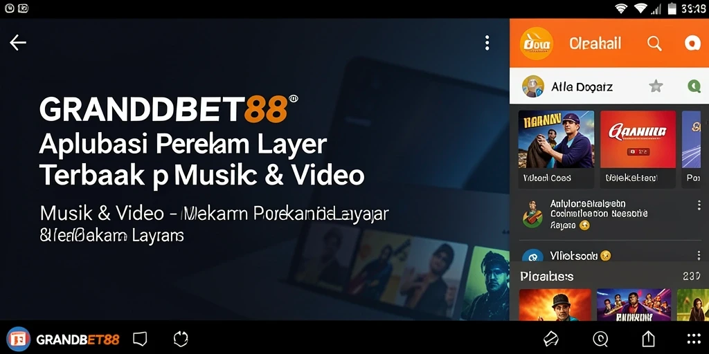 Antarmuka aplikasi GRANDBET88 dengan fitur perekam layar yang mudah digunakan.