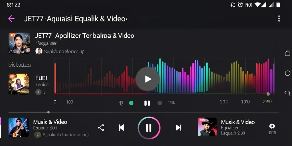 Tampilan antarmuka pengguna JET77 dengan semua fungsi Equalizer yang tersedia.