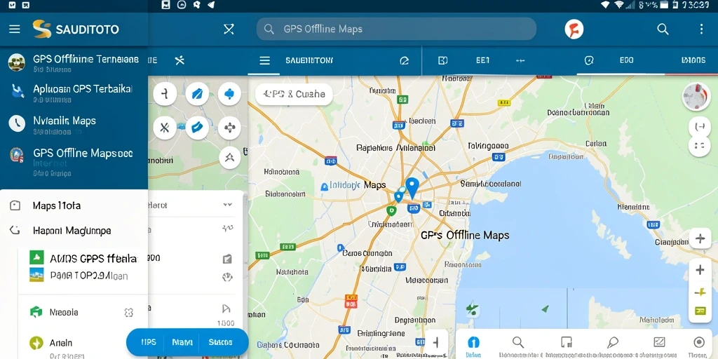 Tampilan antarmuka pengguna SAUDITOTO dengan peta GPS yang akurat.