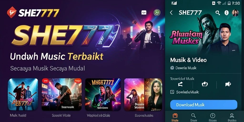 Antarmuka SHE777 yang user-friendly untuk Download Musik.