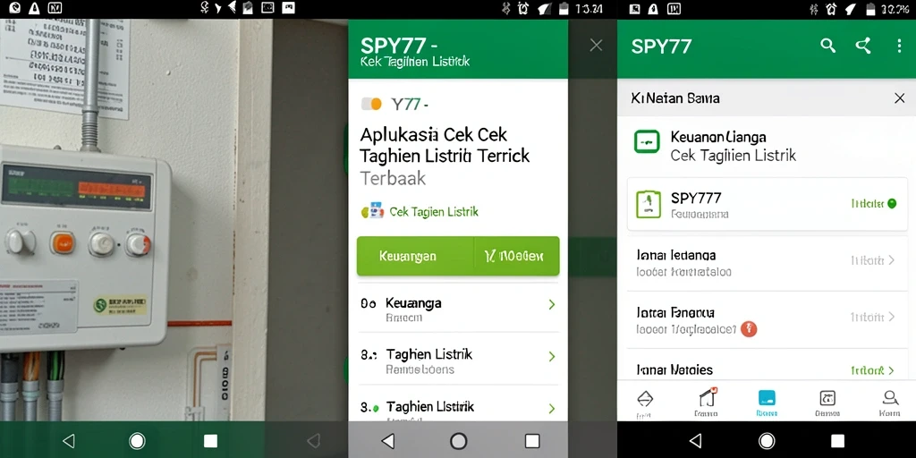 Tampilan antarmuka SPY77 untuk cek tagihan listrik.