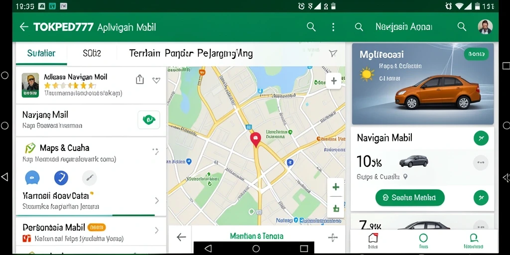 Antarmuka TOKPED777 menampilkan navigasi mobil secara jelas dan efisien.